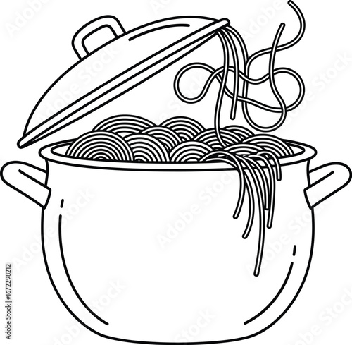 Spaghetti pasta food cooking pot italian cuisine meal dinner lunch recipe delicious