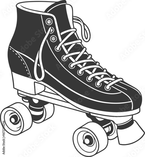 Roller skates on white background vector illustration.
