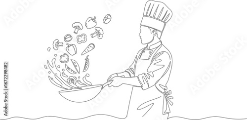 Chef cooking food vegetables restaurant kitchen culinary cuisine gastronomy meal dish