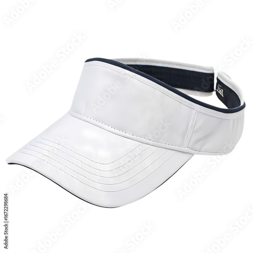 White Visor Hat Golf Sunshade Tennis Accessory Summer Headwear on transparent background