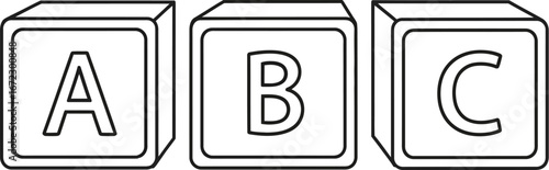 Abc blocks alphabet learning education preschool kindergarten letters cubes toy game