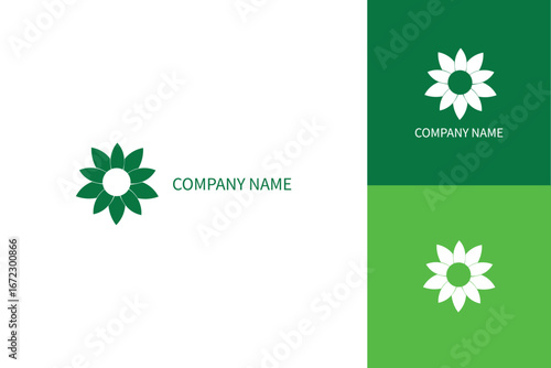 Green Flower Logo Design for Nature and Wellness Brands.