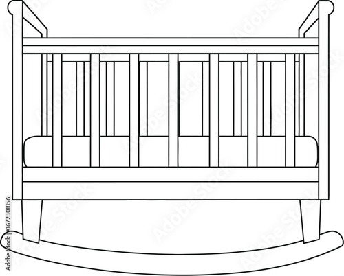 Baby crib rocking furniture nursery childhood sleep infant wood safety home
