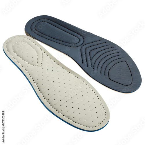 Comfortable Shoe Insoles Breathable Cushioned Foot Support on transparent background