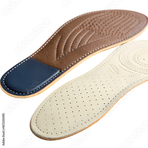 Premium Leather Insoles Comfort Support and Durability for Enhanced Footwear on transparent background