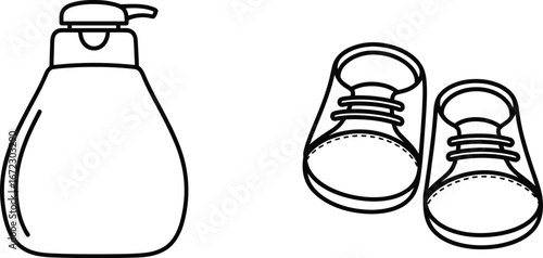 Baby soap bottle baby shoes newborn baby care baby product clean hygiene cute