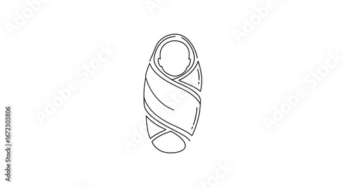 Baby swaddle newborn infant child line art minimalist drawing outline simple