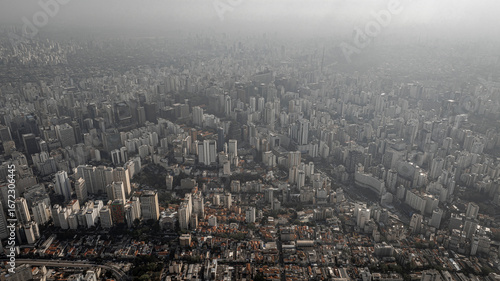 Fotografie Aerial Panorama of São Paulo from Bixiga
