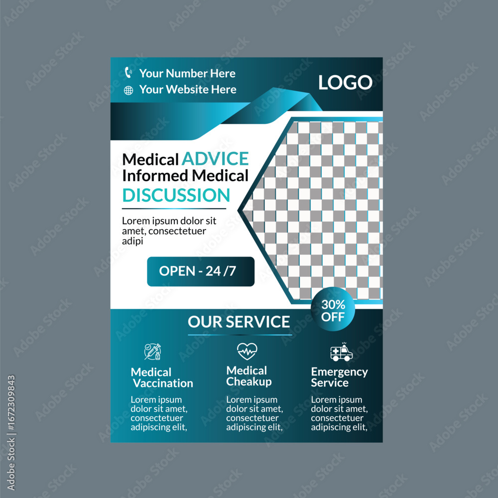 Obraz premium Medical Informed Flyer Design Layout