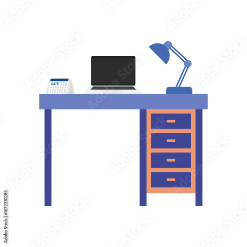 Flat Vector Study Table Ill...