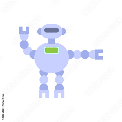 Educational Robot Flat Vector Illustration