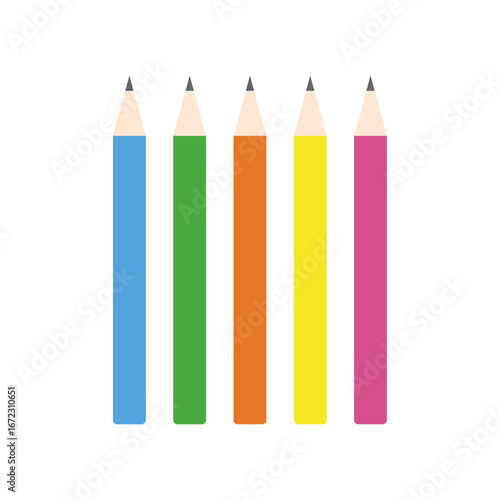 Set of Colorful Pencils and...