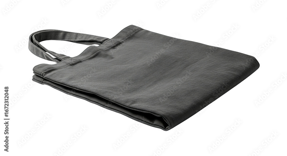 Naklejka premium Gray Canvas Tote Bag Mockup Folded View