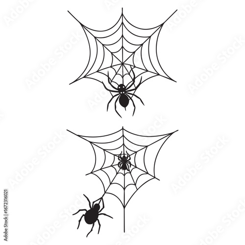 Spooky Spiderwebs with Spiders Halloween Decorations