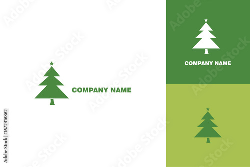 Modern Christmas Tree Logo Design for Festive Brand Identity and Holiday Season.