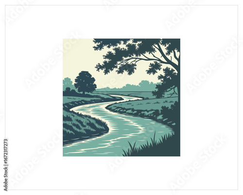 River Vector, River Cartoon vector Free SVG Download