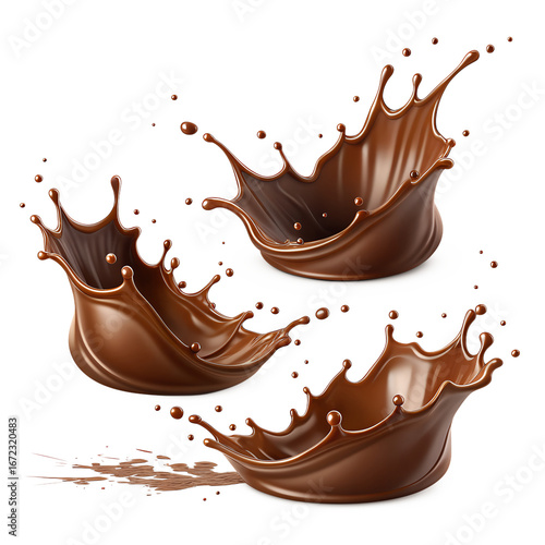 Chocolate Splash Collection on transparent background