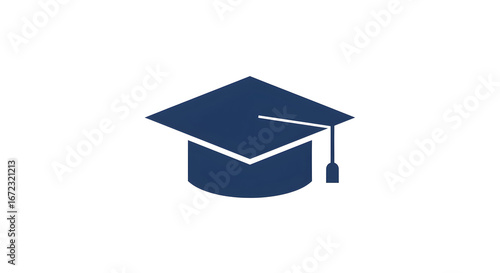 Wallpaper Mural Graduation Cap Icon Illustration in Dark Blue on White Torontodigital.ca