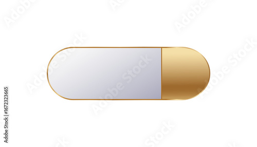 A sleek gold framed mirror featuring smooth, rounded corners for an elegant, minimalist look.