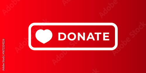 Heart icon beside the word donate highlights the importance of giving and supporting meaningful causes.