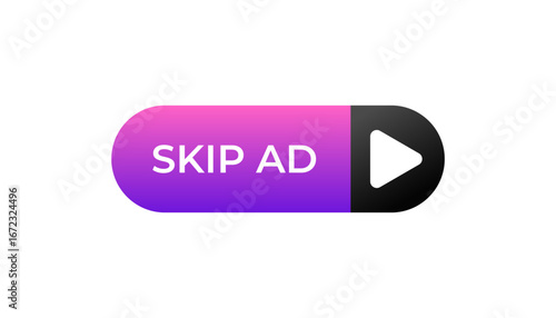 A skip ad button icon with a play symbol is shown. it has a simple, modern design.