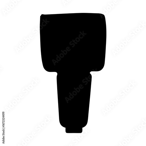 Silhouette of an external flash unit for a camera with reflector shape