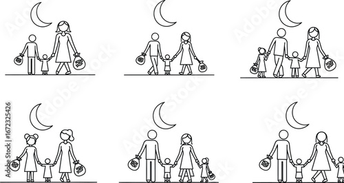 Family wealth moon night finance savings investment future children money