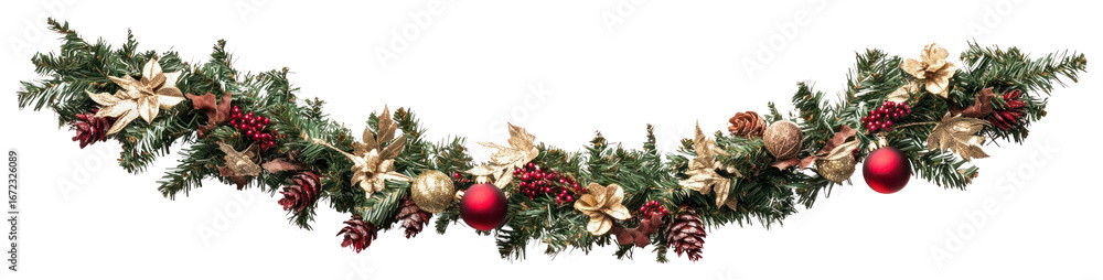 Fototapeta premium PNG Christmas garland christmas decoration red.