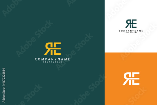 Modern RE Lettermark Logo Design for Brand Identity.