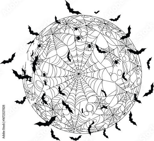 Halloween bats spiderweb spiders spooky october holiday creepy horror trick treat
