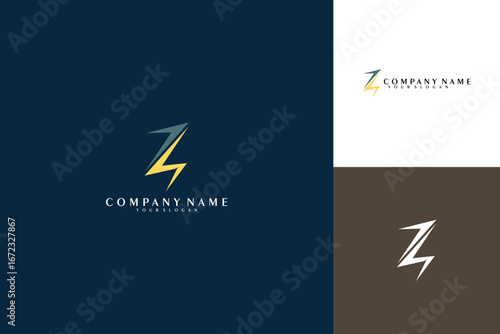 Modern Z Lightning Bolt Logo for Technology and Energy Companies.