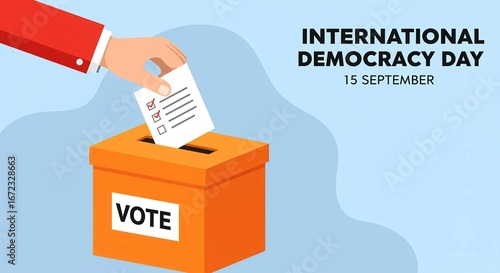 International Democracy Day Vote in Ballot Box voting election h