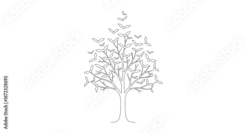 Tree bats flying halloween spooky night nature wildlife mammal animal art