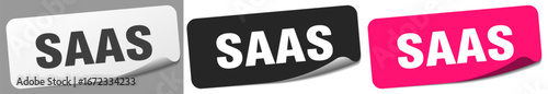 saas sticker. saas sticker set on white background