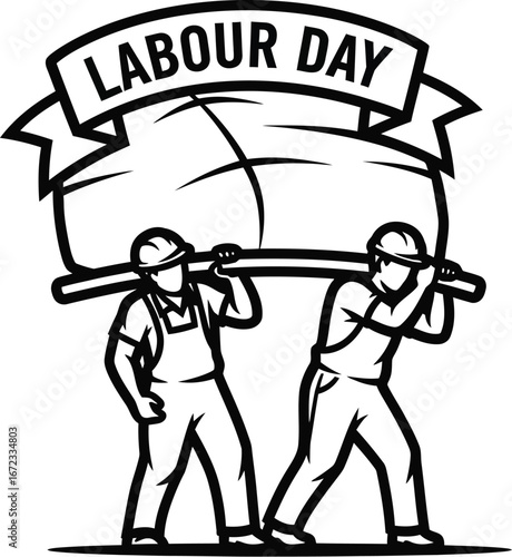 Labour day workers construction teamwork industry hard work celebration holiday