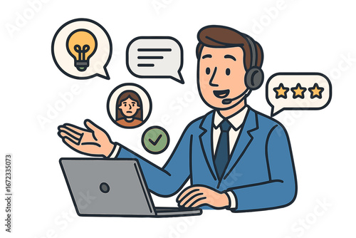 Understanding Customer Feedback Through Effective Communication Strategies in a Digital Environment, Customer Support Illustration, Business Communication Vector, Digital Communication Concept