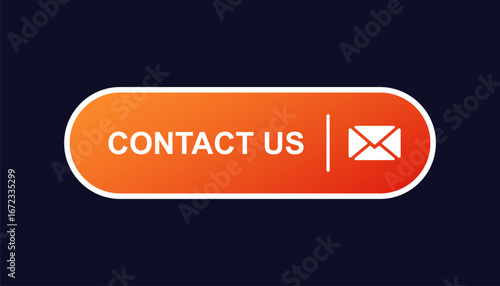 Contact button with envelope icon in orange gradient for communication and customer interaction.
