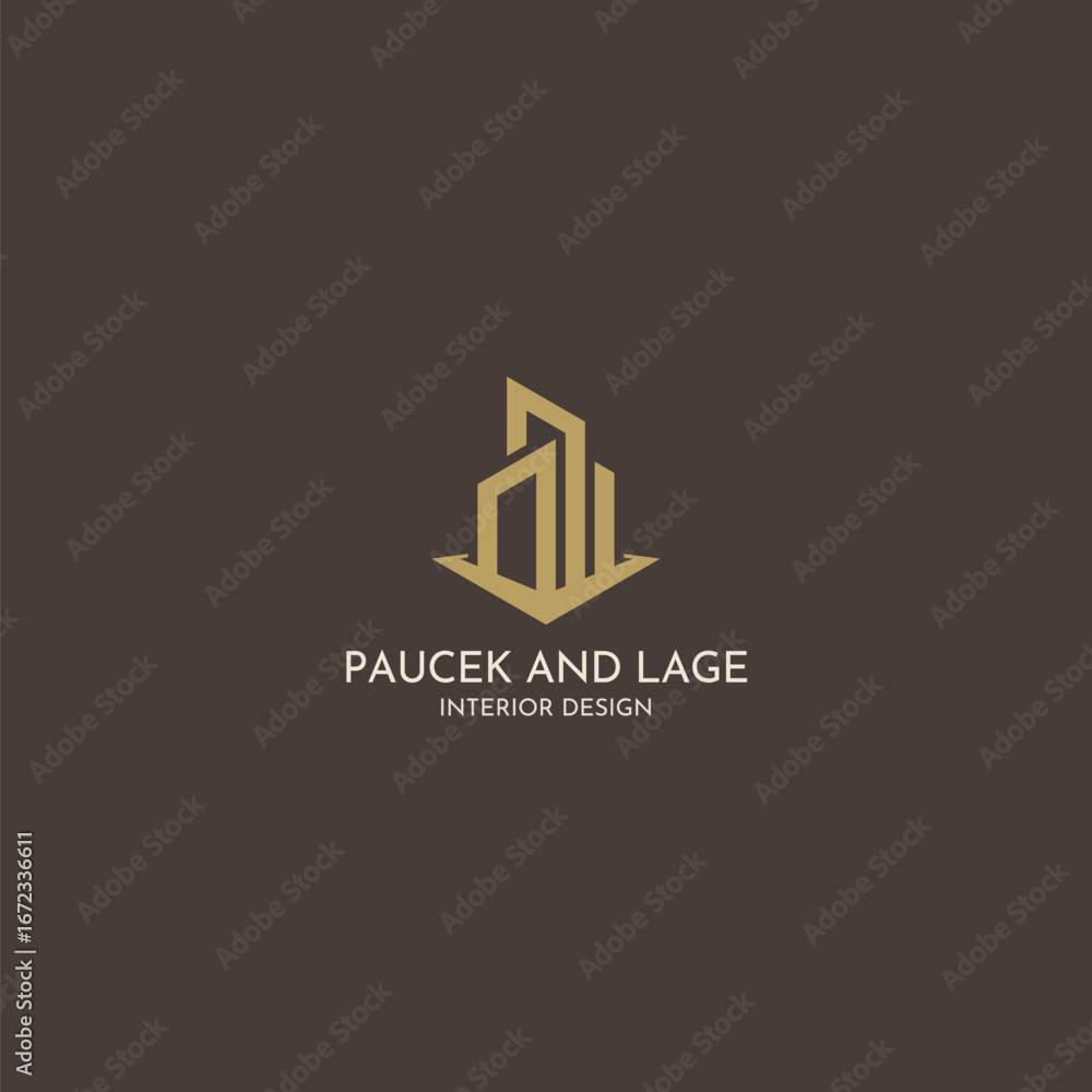 Fototapeta premium Gold and Brown Interior Design Logo 