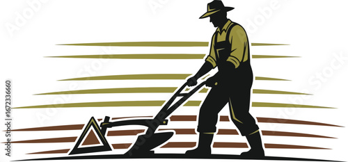 Farmer agriculture farming rural cultivation harvest field soil tilling plow work