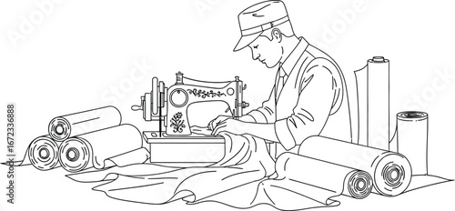 Sewing tailor fashion design textile fabric machine clothing needlework craft