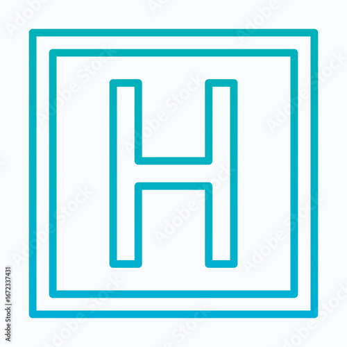 Hospital Signboard, Medical Icon Sign Vector Icon, Isolated Vector Lineal Gradient Style Icon, 	
