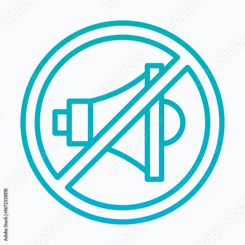 No Speaker. No Sound Icon Volume Off Symbol Vector Icon, Isolated Vector Lineal Gradient Style Icon,