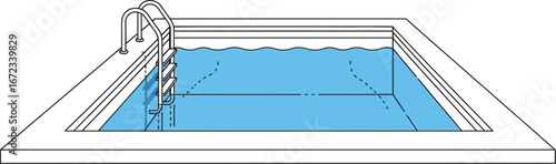 Swimming pool water ladder summer relaxation recreation swim blue poolside