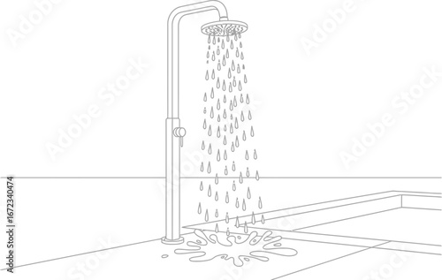 Shower water droplets bathroom clean hygiene refreshing bathing washing rinsing spa