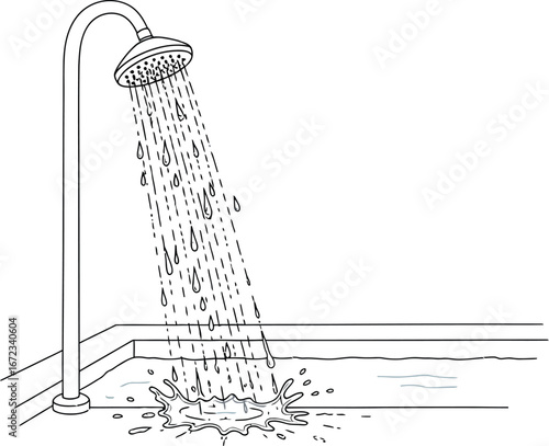 Shower water droplets bathroom hygiene cleanliness bathing washing plumbing