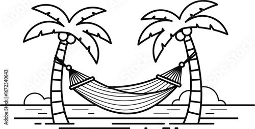 Hammock palm trees beach relaxation vacation summer tropical island getaway