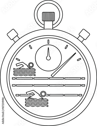 Stopwatch timer swimming competition sport athlete race time record speed challenge