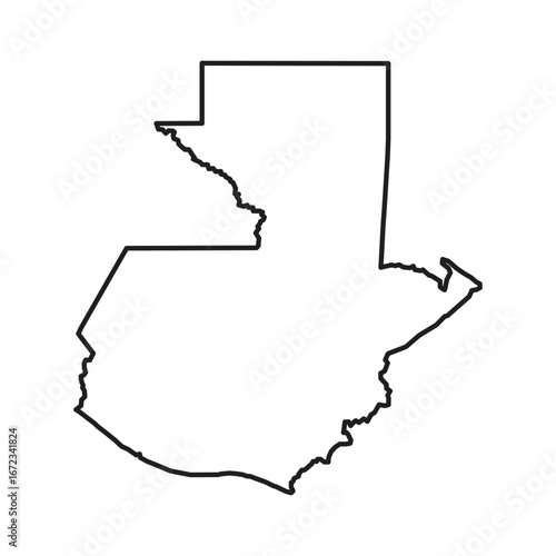 Guatemala Country Map Outline Vector