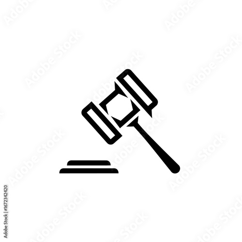 Gavel icon for law auction judgment and legal representation symbol