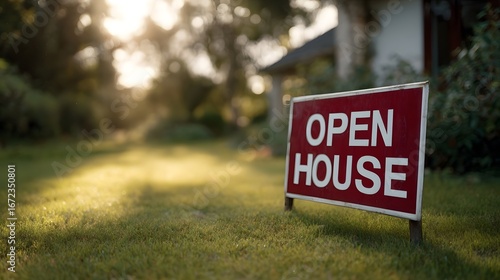 Wallpaper Mural Open house sign in a lush yard on a sunny day Torontodigital.ca